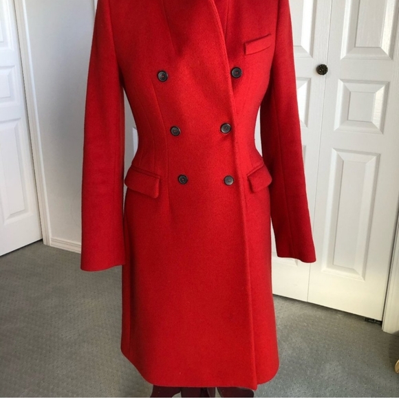 Zara Vibrant Red Wool Coat - Picture 15 of 15